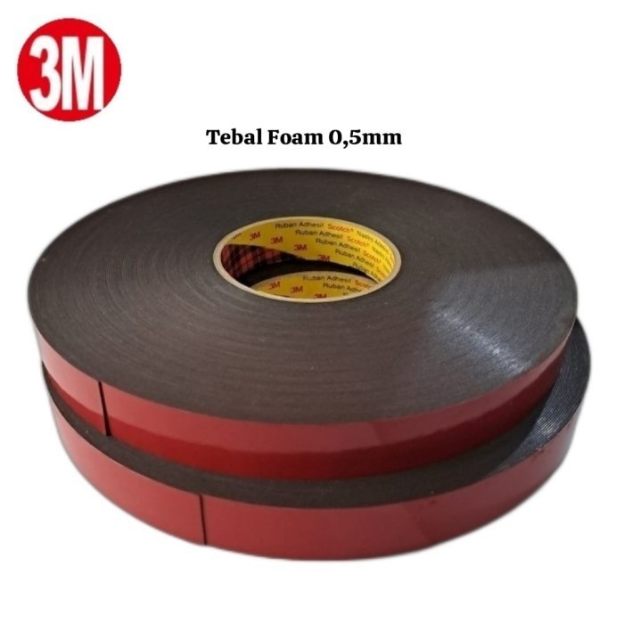 

TERMURAH 3M Double Tape 1605TG Foam-Black,Size:22mm x 50 mtr