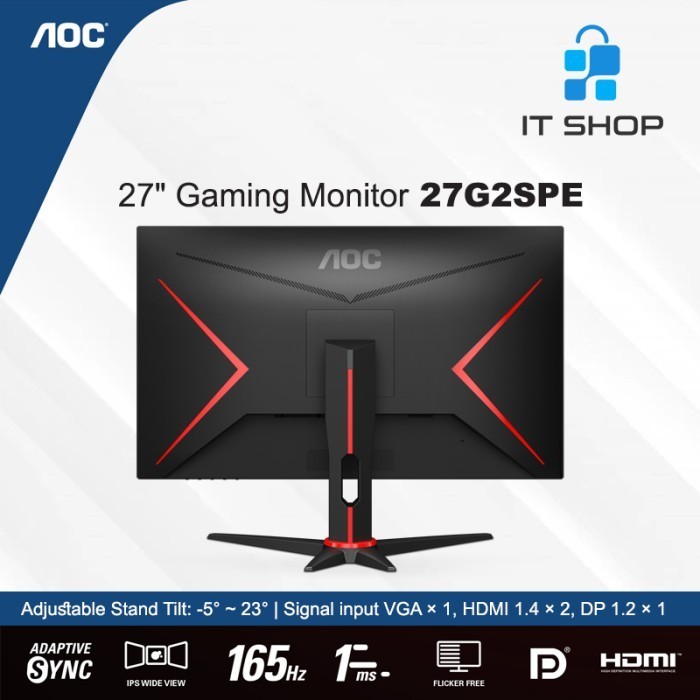 Aoc Monitor 27G2Spe Adaptivesync Gaming Monitor