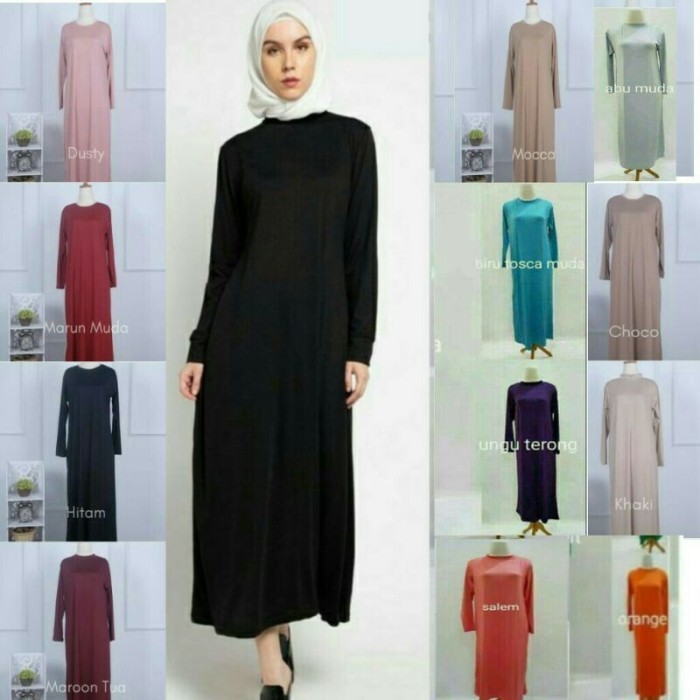 kaftan lebaran GAMIS MANSET JERSEY SPANDEK||DALEMAN KAFTAN POLOS INNER PROMO