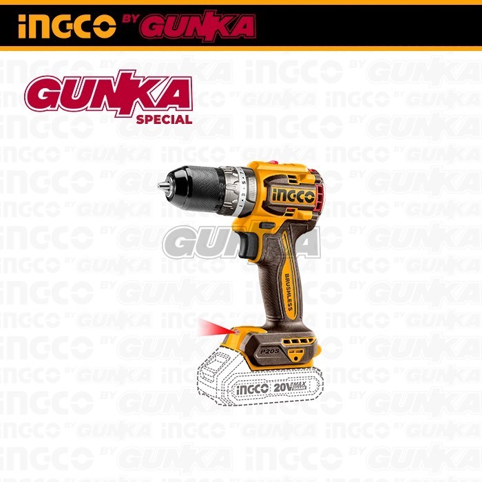 P20S Brushless Impact Drill 13Mm Ingco Cidli20602-Gk Bor Tembok Beton