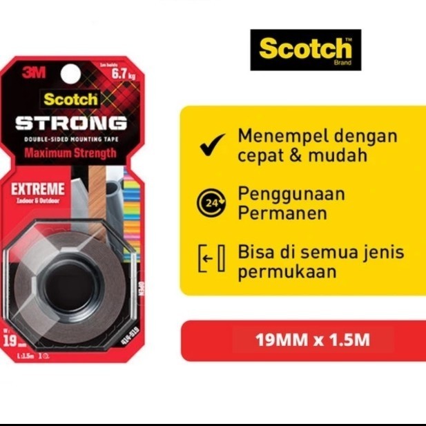 

HARGA DISKON Double Tape 3m scotch original udh Double Tape 3m super kuat