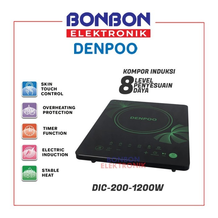 Denpoo Kompor Induksi Listrik Low Watt Dic 200-1200 / Induction Cooker