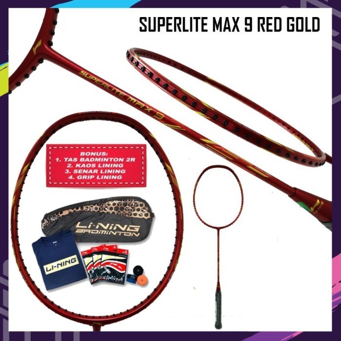 NEW RAKET BADMINTON LINING SUPERLITE MAX 9 ORIGINAL