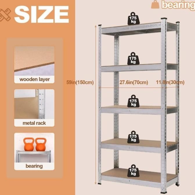 Amico Rak Besi 4 Susun Siku Serbaguna Rak Gudang / 5 Susun Rak Besi Skilltrip