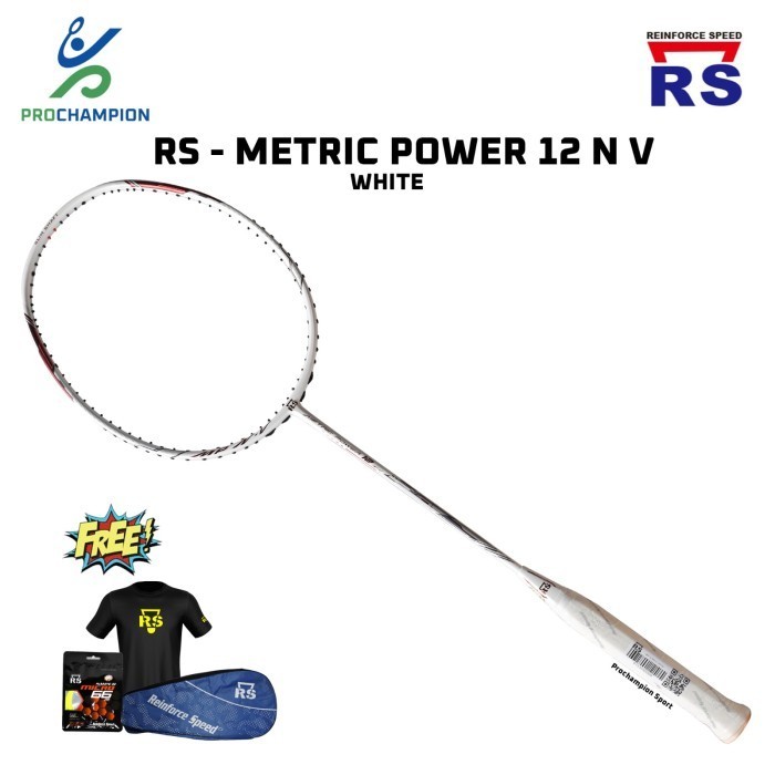 Raket Badminton Reinforce Speed RS Metric Power 12 N V White