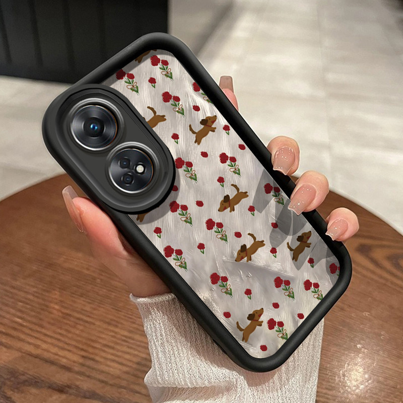 Casing Hp OPPO Reno 8 5G OPPO Reno 8T Case hp ponsel pola anjing Casing bunga rusak paket penuh Kesi