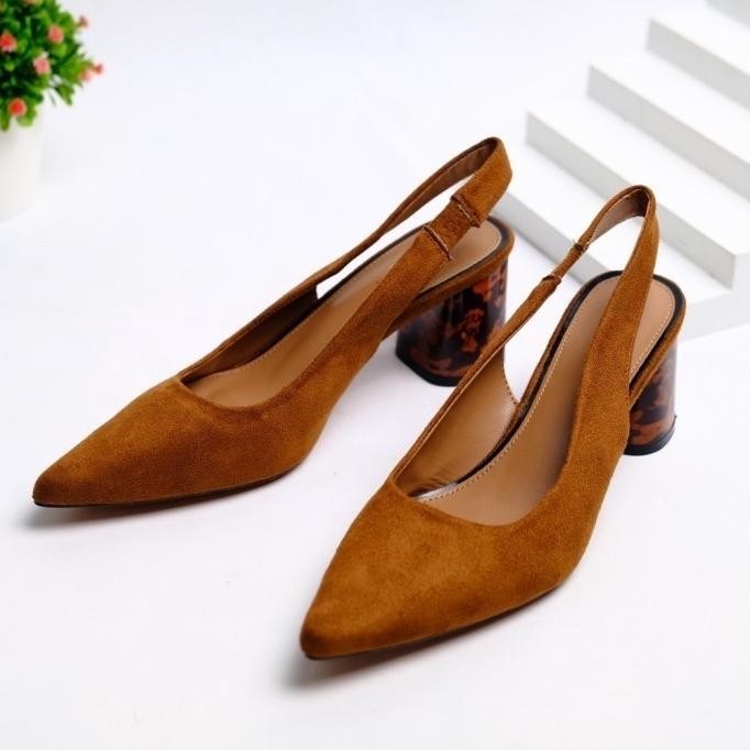 Sepatu Pantofel Wanita Zs 145 Leopard Heels Sepatu Heels Wanita Import