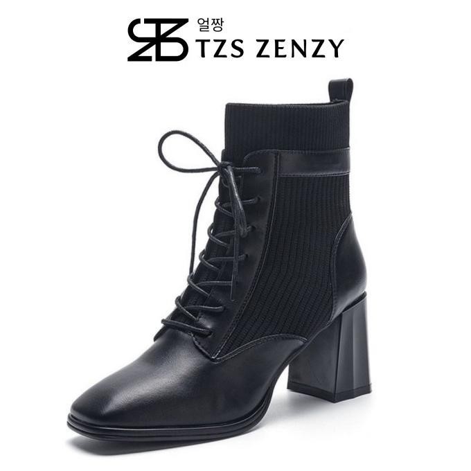 Tzs Zenzy Clarine Heels Korea Designed - Sepatu Boots Heels Wanita
