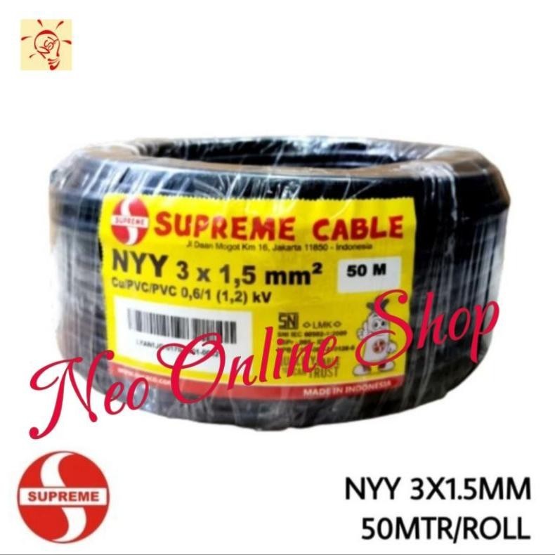 Kabel Supreme NYY 3X1,5 3X1.5 mm Rol 50 Meter