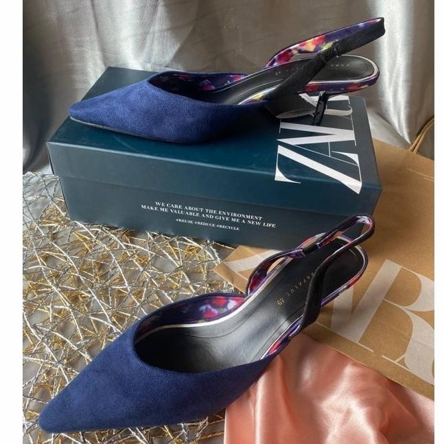 Sepatu Wanita Zara Heels Slingback New Original Branded Shoes Cl124