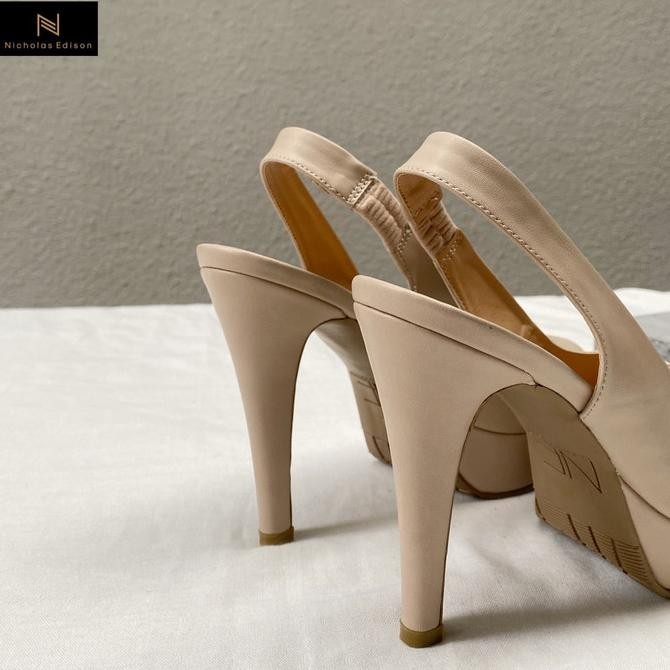 Nicholas Edison Heel Felice Cream Sandal Heels Platform Terbaru