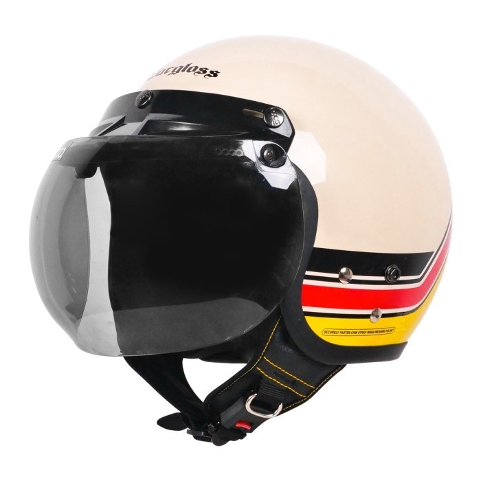 Paket Helm Cargloss Cfm Retro Vintage + Visor Bogo