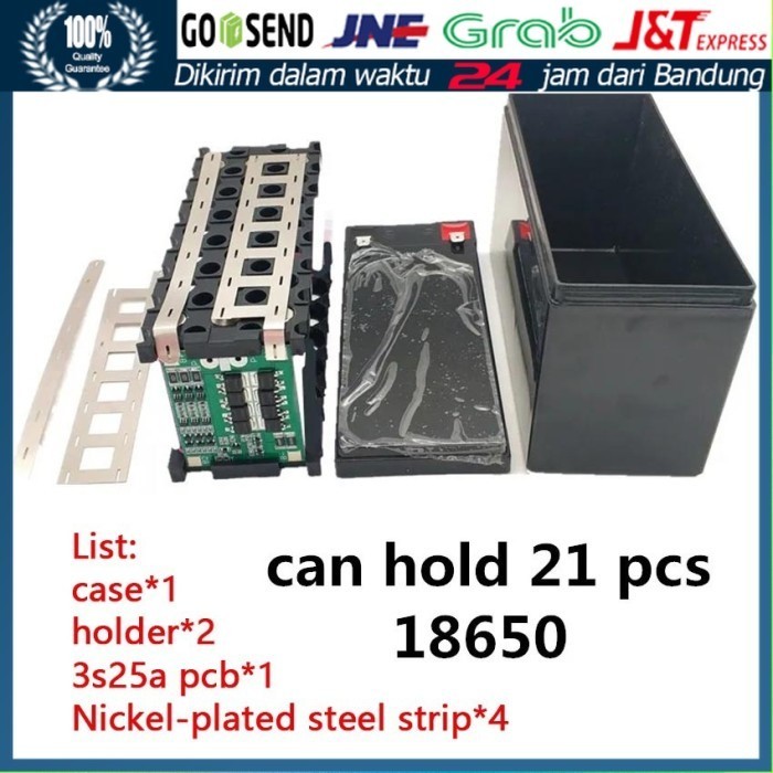 NEW Box AKI rakitan baterai Li-ion 18650 DIY 12v BMS 3S Plus baterai