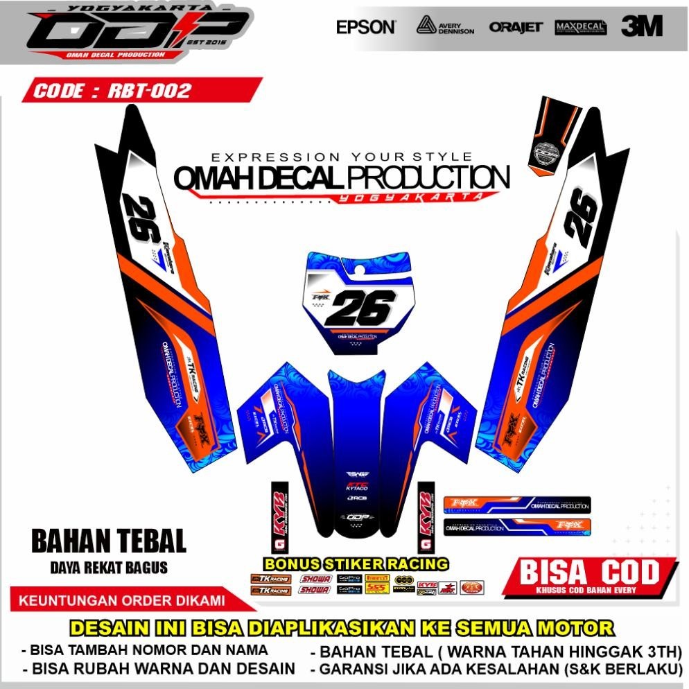 Barang Murah.Co Decal Rbt Body Jupiter Yamaha Vega New Full Body Dekal Sticker Striping Terbaru Hond