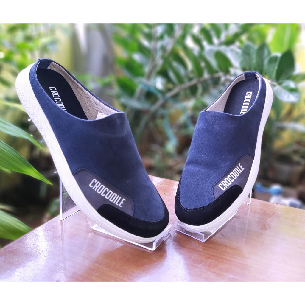 Sepatu Selop Bustong Kerja Kulit Pria Terbaru 2024 Sepatu Formal Santai Slop Slip On Sandal Selop Bu
