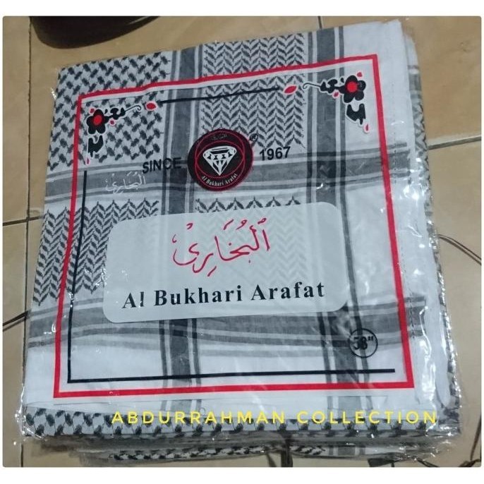 Sorban Almas Arafat Hitam Putih