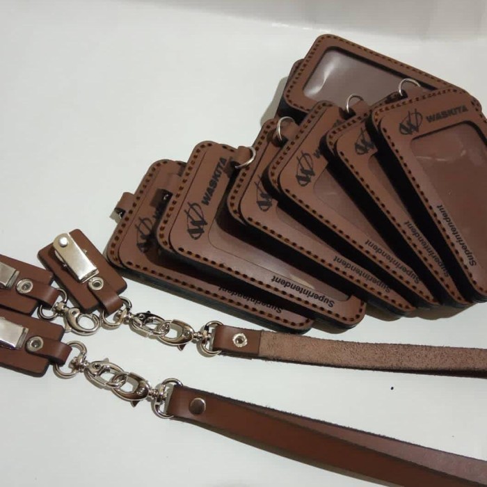 

BARANG TERLARIS Name Tag Id Card Holder Kulit Custom, Id Card Kulit Asli Custom Logo