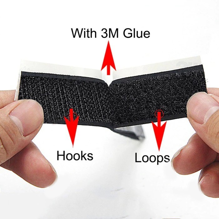

Lakban Perekat Double Tape Velcro Hook and Loop Nylon Sticker 20MM 1M