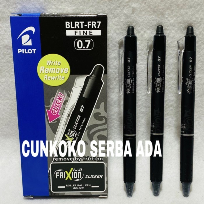 

PULPEN PILOT FRIXION CLICKER BLRT-FR7 0.7 MM HITAM / 1 BOX ISI 12 PCS