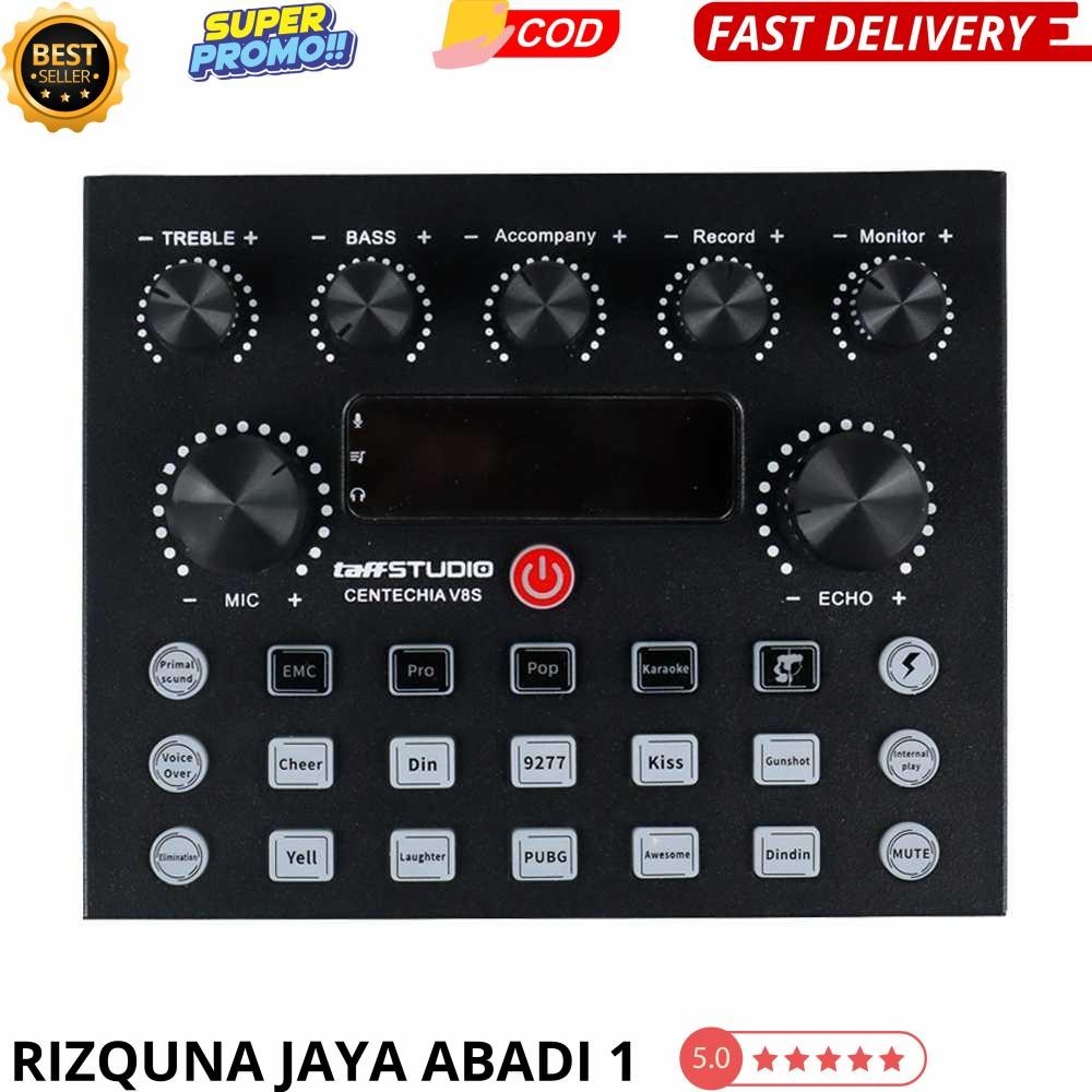 TaffSTUDIO Mixer USB External Sound Card Bluetooth Amplifier - V8S