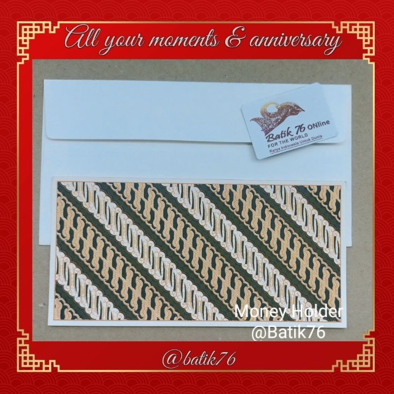 

Amplop Uang Money Holder Batik 76 Handmade Motif Parang Coklat Tempat Uang Angpao Amplop Duit ATM KartuKredit Voucher Cek Batik76 Motif Parang Coklat