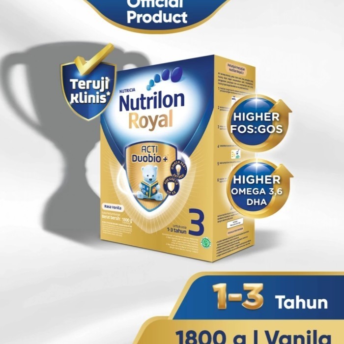 

Nutrilon Royal 3 Usia 1-3 Tahun Rasa Vanila 1800 Gr