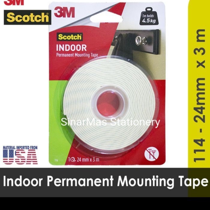 

HRG DISKON 3m double side spon tape .-3M Scotch INDOOR Mounting Tape 24 mm x 3 m