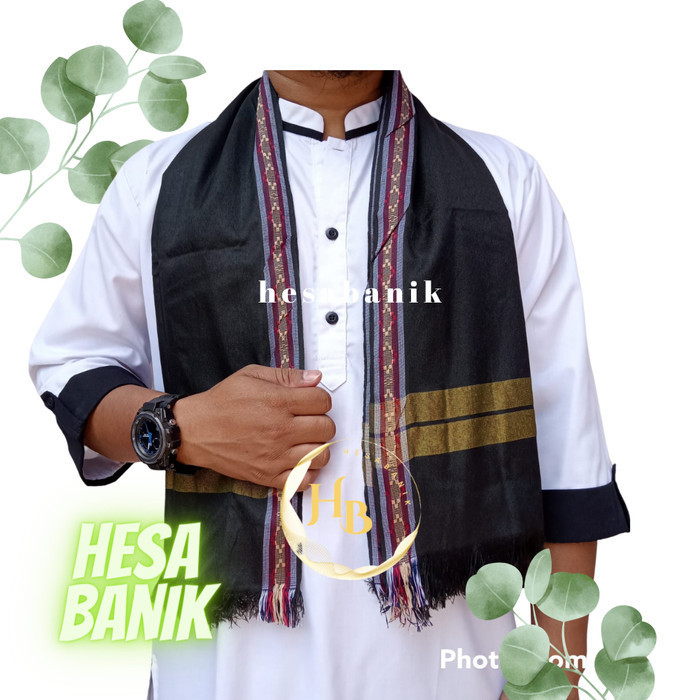 SORBAN PANJANG JUMBO GOLD / SORBAN PANJANG KASMIRI / SORBAN PREMIUM - hitam standar ZIZI506
