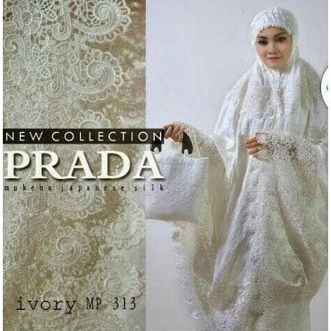Mukena Prada Sutra Paris Keong Krem Swarosky Original