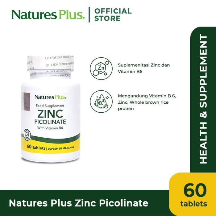 Natures Plus Zinc Picolinate W/B6 - Tablet