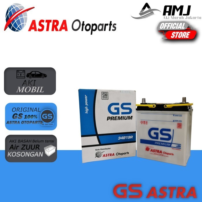 Aki Mobil Toyota Rush Gs Astra Premium 34B19R / Ns40 Aki Basah 34Ah