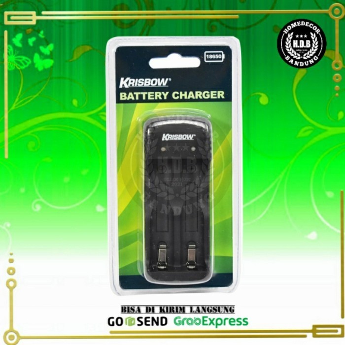 Krisbow Charger Usb Baterai 18650 2 Slot 5v / tempat cas batre usb