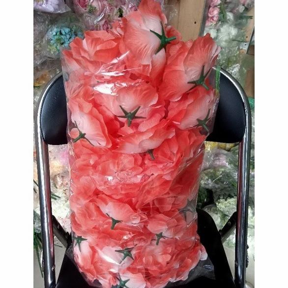Rose Tanpa Tangkai Isi 100 Pcs . Bunga Mawar Mak Artificial. Kepala Ma