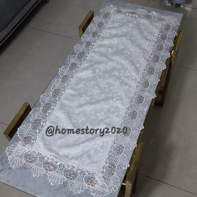 Taplak Meja Tamu Kain Katun Renda Premium