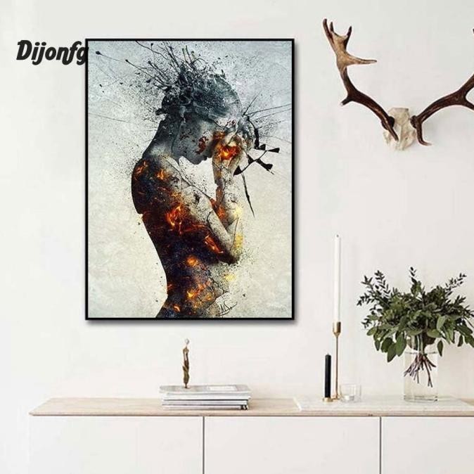 Lukisan Kanvas Print Gambar Abstrak Untuk Dekorasi Ruangan