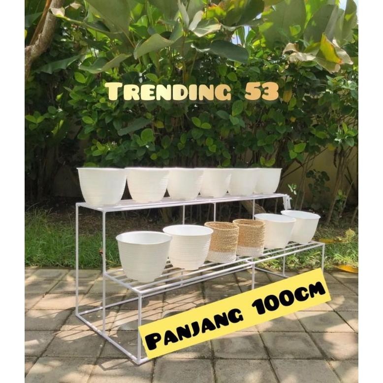 "Teknologi untuk Masa Depan Rumah Anda" Rak bunga besi susun 2 / rak bunga / standing pot susun 2 / 