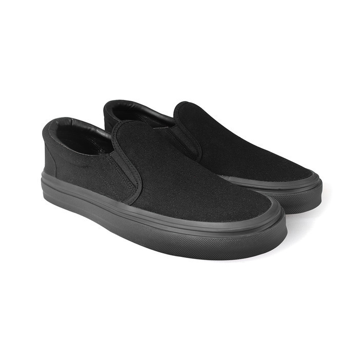 DORKS - SLIP ON FULL BLACK SEPATU SNEAKERS CASUAL PRIA