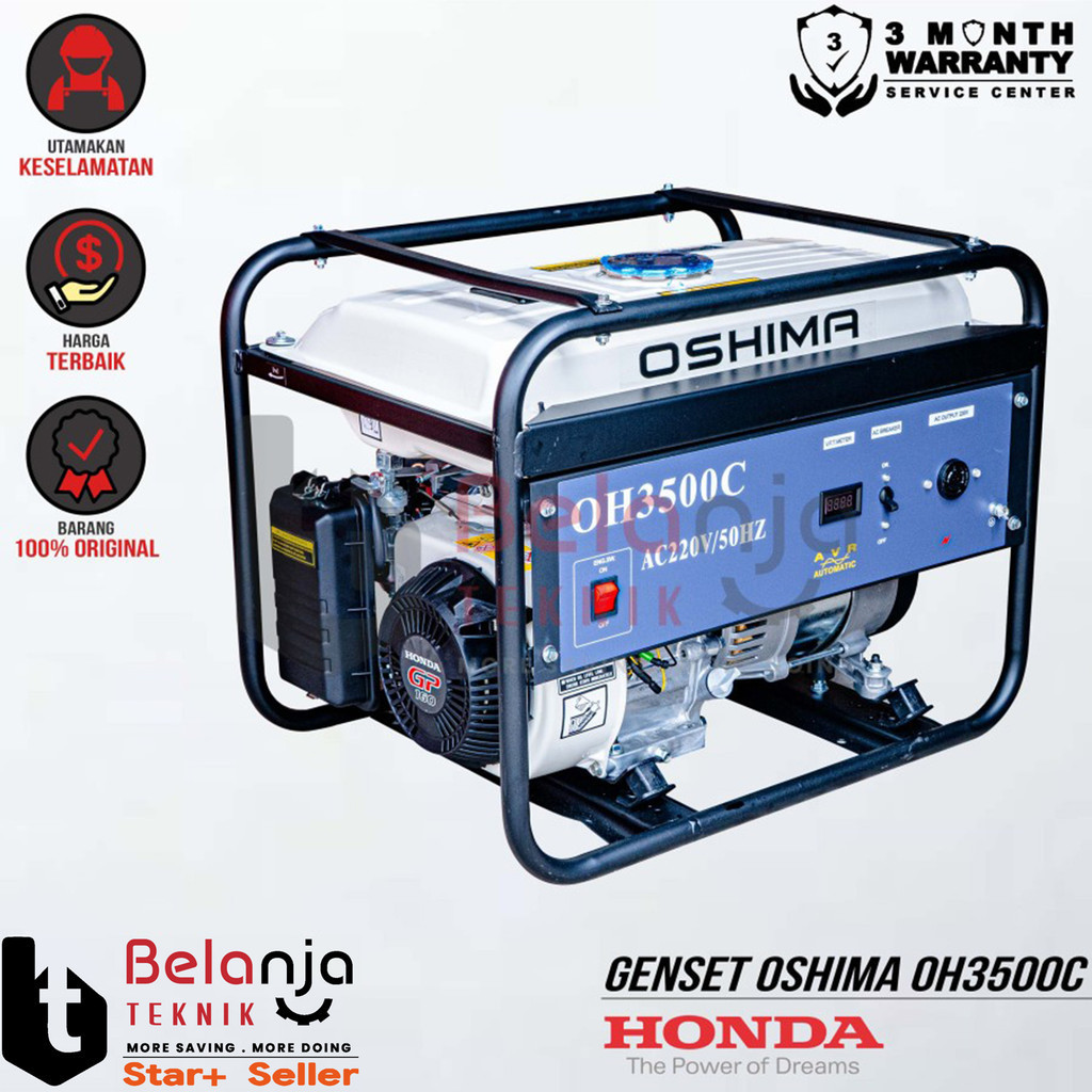 Mesin Genset Honda Oshima OH 3500 C 2000 Watt Generator Set OH3500C