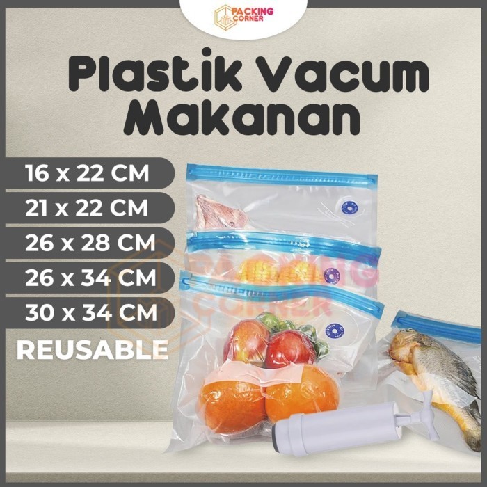 

Uinn - Vacuum Bag Embossed Plastik Vakum Makanan Zipper Frozen Food Reusable