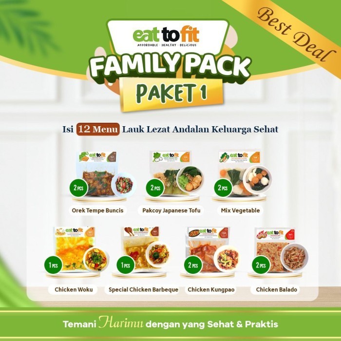 

Uinn - Makanan Diet Eat To Fit Paket Keluarga Sehat - Frozen Food