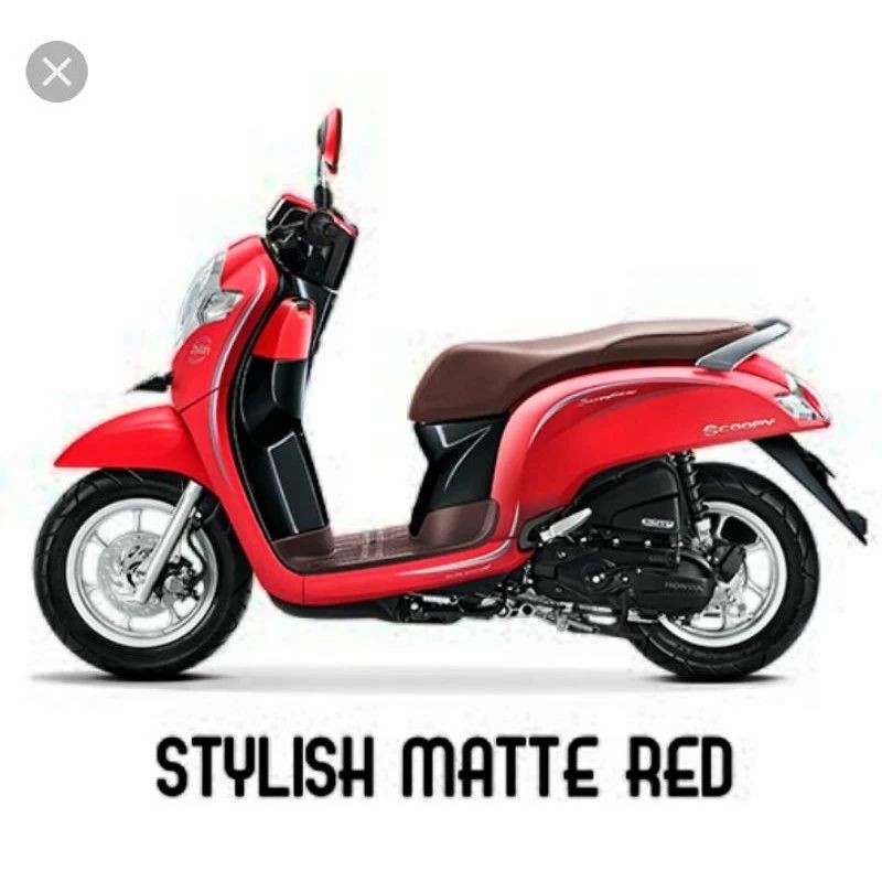 Striping lis sticker standar honda Scoopy stylish 2018 merah doff stiker Scoopy merah 2018 stylish