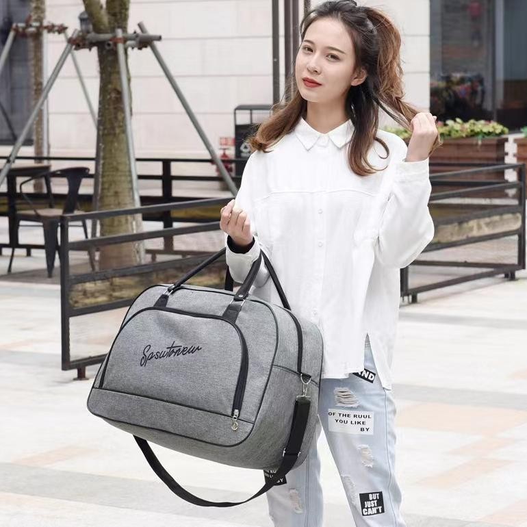 Ctry BJ213001 (TANPA TALI PANJANG) - PINK/GRAY/BLUE/BLACK/BEARBLACK/BEARBEIGE TAS DUFFEL TRAVEL BAG 