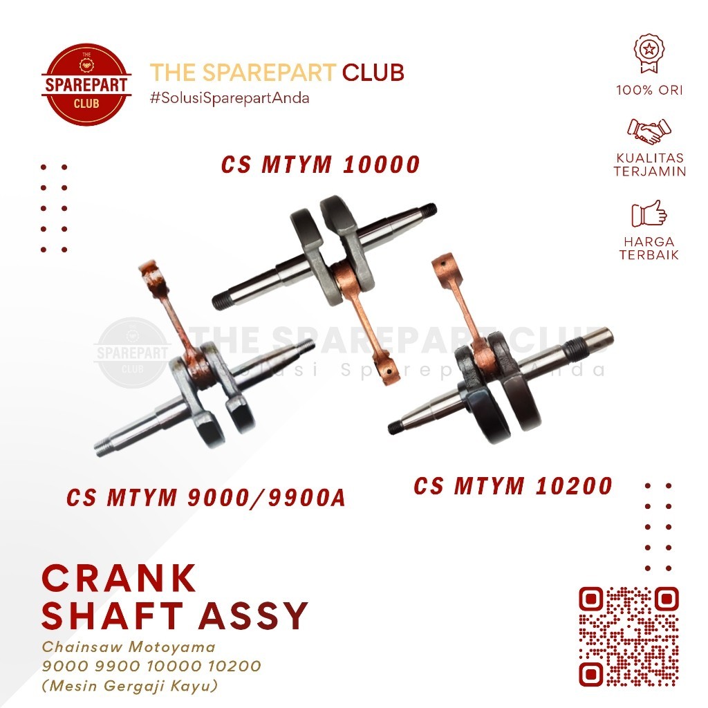 As Kruk Mesin Chainsaw Motoyama 9000 9900 10000 10200 Crank Shaft Assy