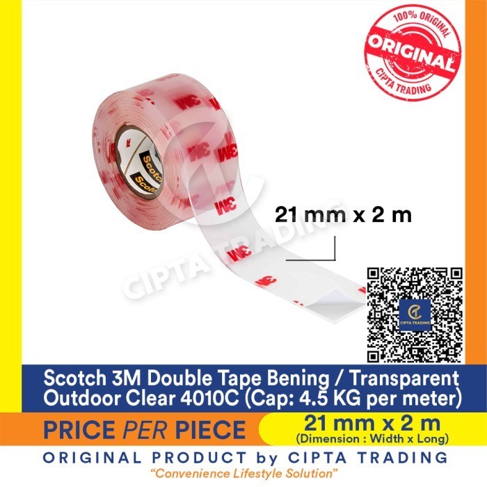 

Double Tape - Scotch 3M - Double Tape Bening / Transparant 21mmx2M TERMURAH