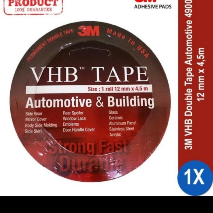

3M VHB 12MM X 4,5 M DOUBLE TAPE FOAM MERAH OTOMOTIF & BUILDING ORI DISKON