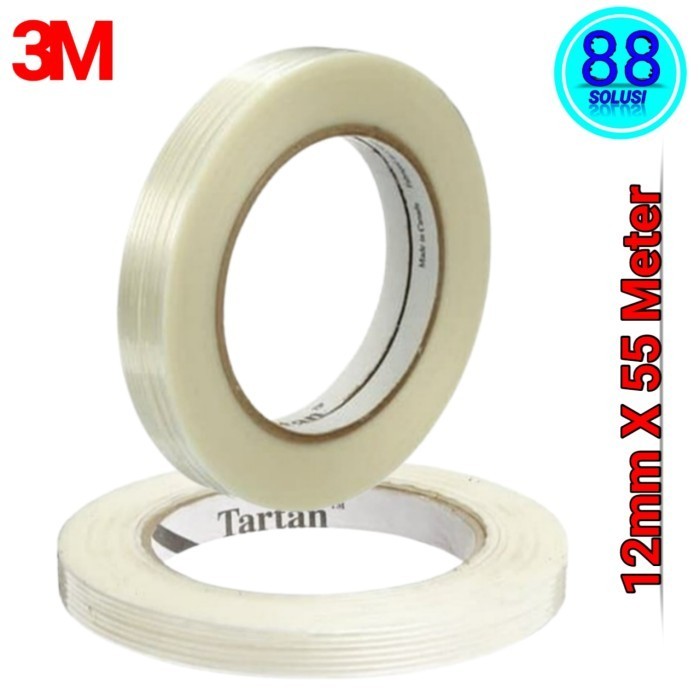 

PROMO Filament Tape Tartan 3M 8934 ORIGINAL Lakban Serat Super Kuat -12mm