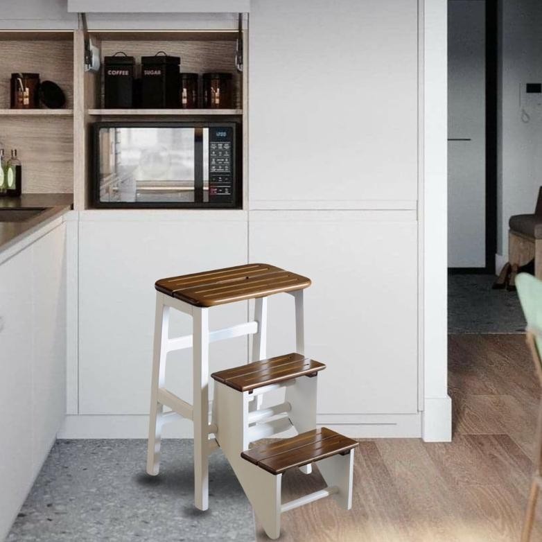 Tangga Lipat Kayu Estetik/ Tangga Lipat/ Kursi Lipat Bangku Lipat Minimalis Murah SCH60