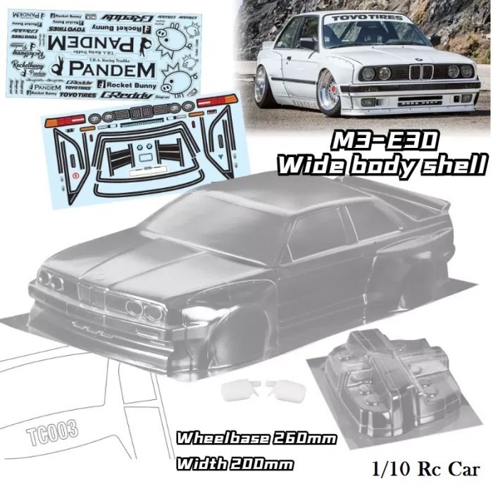 Body Shell BMW E30 M3 Evolution 1/10 Rc Rally Drift Car Hsp Kyosho