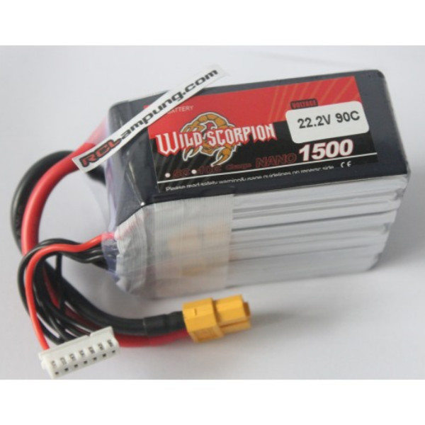 Wild Scorpion 1500mah 6s 22.2v 90c Lipo Battery