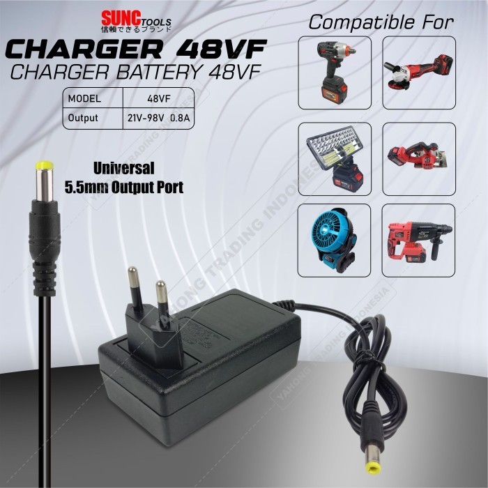 ADAPTOR CHARGER UNTUK MESIN IMPACT GERINDA BOR BATERAI JLD TOOL